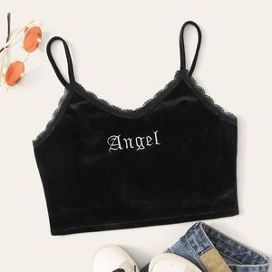 Black Velvet Shein Angel Croptop